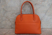 画像をギャラリービューアに読み込む, HERMES/エルメス ボリード27 ヴォーエプソン オレンジ □R刻印 ショルダーバッグ 700100069