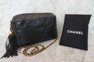 CHANEL/シャネル マトラッセフリンジチェーンショルダーバッグ ラムスキン ブラック/ゴールド金具 ショルダーバッグ 600120127