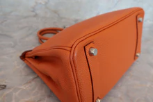 画像をギャラリービューアに読み込む, HERMES/エルメス バーキン25 トゴ オレンジ □I刻印 ハンドバッグ 700060078