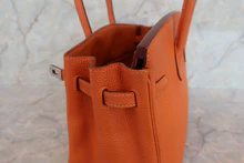 画像をギャラリービューアに読み込む, HERMES/エルメス バーキン25 トゴ オレンジ □I刻印 ハンドバッグ 700060078
