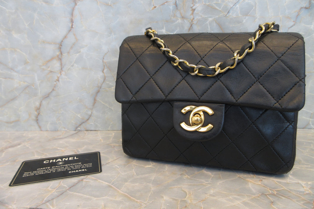 CHANEL/シャネル ミニマトラッセシングルフラップチェーンショルダーバッグ ラムスキン ブラック/ゴールド金具 ショルダーバッグ 600120148