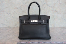 画像をギャラリービューアに読み込む, HERMES/エルメス バーキン30 トリヨンクレマンス ブラック □N刻印 ハンドバッグ 800030157