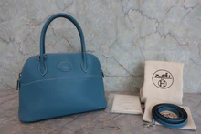 画像をギャラリービューアに読み込む, HERMES／エルメス ボリード27 ヴォースイフト ブルージーン □L刻印 ショルダーバッグ 800040149

