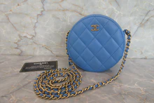 画像をギャラリービューアに読み込む, CHANEL/シャネル シャネル19マトラッセラウンドチェーンショルダーバッグ ラムスキン ブルー/ゴールド金具 ショルダーバッグ 700070071