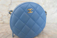 画像をギャラリービューアに読み込む, CHANEL/シャネル シャネル19マトラッセラウンドチェーンショルダーバッグ ラムスキン ブルー/ゴールド金具 ショルダーバッグ 700070071
