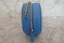 画像をギャラリービューアに読み込む, CHANEL/シャネル シャネル19マトラッセラウンドチェーンショルダーバッグ ラムスキン ブルー/ゴールド金具 ショルダーバッグ 700070071