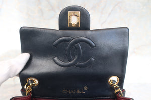 CHANEL/シャネル ミニマトラッセシングルフラップチェーンショルダーバッグ ラムスキン ブラック/ゴールド金具 ショルダーバッグ 600110117