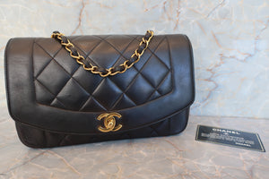 CHANEL/シャネル ダイアナマトラッセチェーンショルダーバッグ ラムスキン ブラック/ゴールド金具 ショルダーバッグ 600110119