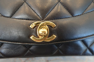 CHANEL/シャネル ダイアナマトラッセチェーンショルダーバッグ ラムスキン ブラック/ゴールド金具 ショルダーバッグ 600110119