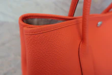 画像をギャラリービューアに読み込む, HERMES/エルメス ガーデンパーティPM ネゴンダ オレンジポピー X刻印 トートバッグ 800030072