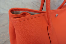 画像をギャラリービューアに読み込む, HERMES/エルメス ガーデンパーティPM ネゴンダ オレンジポピー X刻印 トートバッグ 800030072