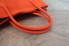 画像をギャラリービューアに読み込む, HERMES／エルメス ガーデンパーティPM ネゴンダ オレンジポピー X刻印 トートバッグ 800030072
