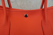 画像をギャラリービューアに読み込む, HERMES/エルメス ガーデンパーティPM ネゴンダ オレンジポピー X刻印 トートバッグ 800030072