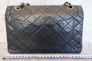 CHANEL/シャネル パリ限定マトラッセダブルフラップチェーンショルダーバッグ ラムスキン ブラック/ゴールド金具 ショルダーバッグ 600110140