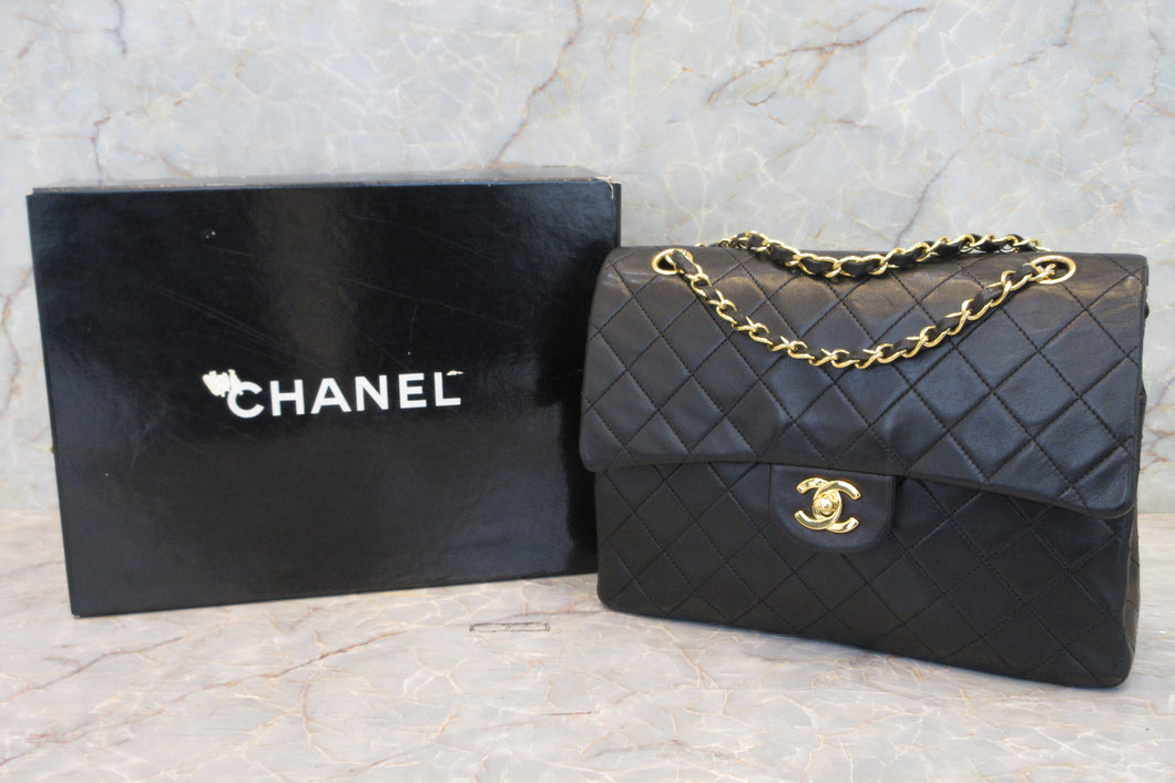 CHANEL/シャネル マトラッセWフラップWチェーンショルダーバッグ ラムスキン ブラック/ゴールド金具 ショルダーバッグ 600120149