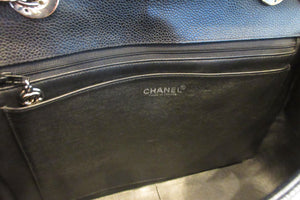 CHANEL/シャネル 中マトラッセシングルフラップチェーンショルダーバッグ キャビアスキン ブラック/シルバー金具 ショルダーバッグ 600120130