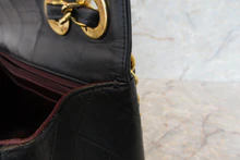 画像をギャラリービューアに読み込む, CHANEL/シャネル 中マトラッセシングルフラップチェーンショルダーバッグ ラムスキン ブラック/ゴールド金具 ショルダーバッグ 700030077