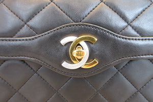 CHANEL/シャネル パリ限定マトラッセダブルフラップチェーンショルダーバッグ ラムスキン ブラック/ゴールド金具 ショルダーバッグ 600110194