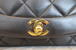 CHANEL/シャネル ダイアナマトラッセチェーンショルダーバッグ ラムスキン ブラック/ゴールド金具 ショルダーバッグ 600120002