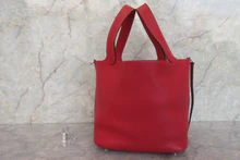 画像をギャラリービューアに読み込む, HERMES／エルメス ピコタンロックＭＭ トリヨンクレマンス ルージュガランス A刻印 ハンドバッグ 700110126
