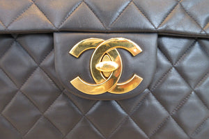 CHANEL/シャネル デカマトラッセシングルフラップチェーンショルダーバッグ ラムスキン ブラック/ゴールド金具 ショルダーバッグ 600120025