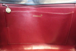 CHANEL/シャネル デカマトラッセシングルフラップチェーンショルダーバッグ ラムスキン ブラック/ゴールド金具 ショルダーバッグ 600120025