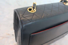 画像をギャラリービューアに読み込む, CHANEL/シャネル 2.55台形チェーンショルダーバッグ ラムスキン ブラック/ゴールド金具 ショルダーバッグ 800030135