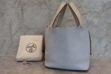 画像をギャラリービューアに読み込む, HERMES／エルメス ピコタンロックタッチMM トリヨンクレマンス/ヴォースイフト ブルーペール/パールグレー □R刻印 700100079
