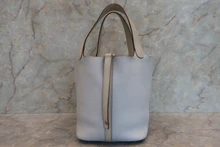 画像をギャラリービューアに読み込む, HERMES／エルメス ピコタンロックタッチMM トリヨンクレマンス/ヴォースイフト ブルーペール/パールグレー □R刻印 700100079
