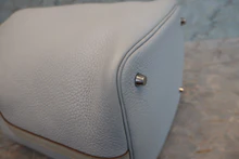 画像をギャラリービューアに読み込む, HERMES／エルメス ピコタンロックタッチMM トリヨンクレマンス/ヴォースイフト ブルーペール/パールグレー □R刻印 700100079
