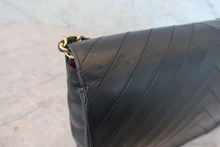 画像をギャラリービューアに読み込む, CHANEL/シャネル Vステッチチェーンショルダーバッグ ラムスキン ブラック/ゴールド金具 ショルダーバッグ 800030139