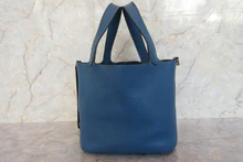 画像をギャラリービューアに読み込む, HERMES/エルメス ピコタンロックMM トリヨンクレマンス ブルードガリス □R刻印 ハンドバッグ 700100168