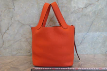 画像をギャラリービューアに読み込む, HERMES/エルメス ピコタンロックPM トリヨンクレマンス オレンジポピー A刻印 ハンドバッグ 700100200