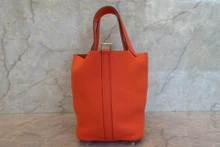 画像をギャラリービューアに読み込む, HERMES／エルメス ピコタンロックＰＭ トリヨンクレマンス オレンジポピー A刻印 ハンドバッグ 700100200
