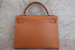 HERMES／エルメス ケリー32 ボックスカーフ ナチュラル ショルダーバッグ 600120092