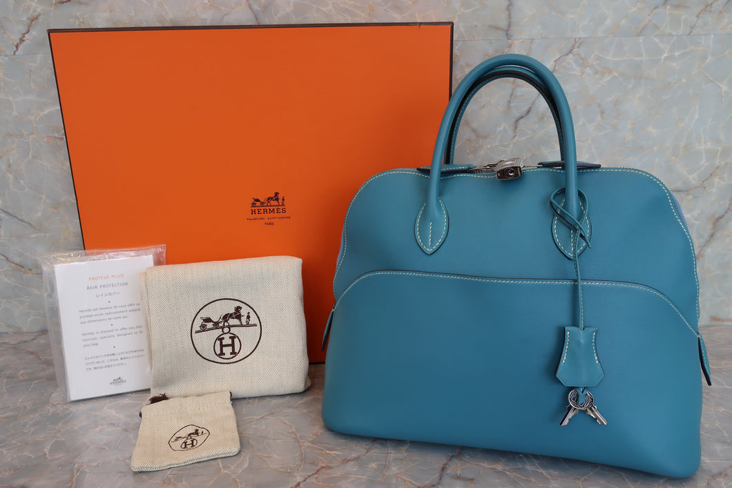 HERMES／エルメス ボリード1923 ヴォースイフト ブルージーン □K刻印 ハンドバッグ 600110201