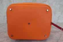 画像をギャラリービューアに読み込む, HERMES/エルメス ピコタンロックタッチGM トリヨンクレマンス/ヴォースイフト オレンジ/ルージュグレナ X刻印 ハンドバッグ 700110144