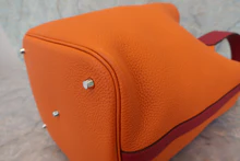 画像をギャラリービューアに読み込む, HERMES/エルメス ピコタンロックタッチGM トリヨンクレマンス/ヴォースイフト オレンジ/ルージュグレナ X刻印 ハンドバッグ 700110144