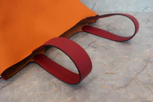 画像をギャラリービューアに読み込む, HERMES/エルメス ピコタンロックタッチGM トリヨンクレマンス/ヴォースイフト オレンジ/ルージュグレナ X刻印 ハンドバッグ 700110144