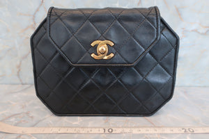 CHANEL/シャネル マトラッセチェーンショルダーバッグ ラムスキン ブラック/ゴールド金具 ショルダーバッグ 600040059