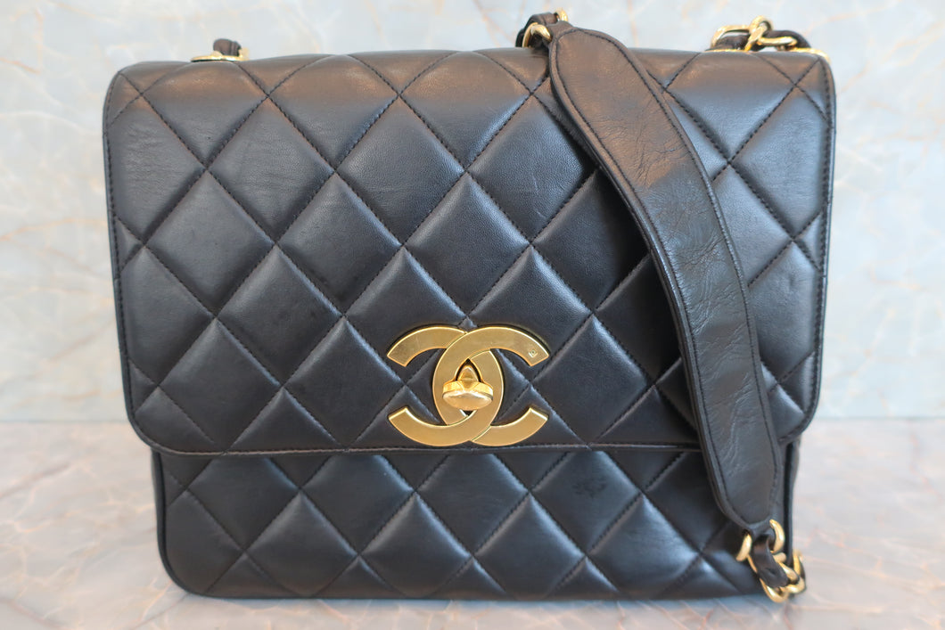 CHANEL/シャネル マトラッセチェーンショルダーバッグ ラムスキン ブラック/ゴールド金具 ショルダーバッグ 600050205