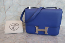 画像をギャラリービューアに読み込む, HERMES／エルメス コンスタンス3 24 ヴォーエプソン ブルーエレクトリック □O刻印 ショルダーバッグ 800010009
