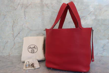 画像をギャラリービューアに読み込む, HERMES/エルメス ピコタンロックMM トリヨンクレマンス ルージュカザック X刻印 ハンドバッグ 700100141