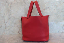 画像をギャラリービューアに読み込む, HERMES/エルメス ピコタンロックMM トリヨンクレマンス ルージュカザック X刻印 ハンドバッグ 700100141