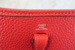 HERMES／エルメス エブリンTPM トリヨンクレマンス ルージュガランス □O刻印 ショルダーバッグ600080108