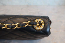 画像をギャラリービューアに読み込む, CHANEL/シャネル マトラッセチェーンショルダーバッグ ラムスキン ブラック/ゴールド金具 ショルダーバッグ 800030212
