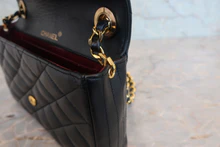 画像をギャラリービューアに読み込む, CHANEL/シャネル マトラッセチェーンショルダーバッグ ラムスキン ブラック/ゴールド金具 ショルダーバッグ 800030212