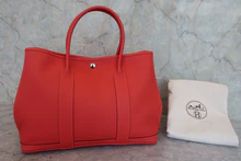 画像をギャラリービューアに読み込む, HERMES／エルメス ガーデンパーティPM ネゴンダ ルージュピヴォワンヌ R刻印 トートバッグ 800030181

