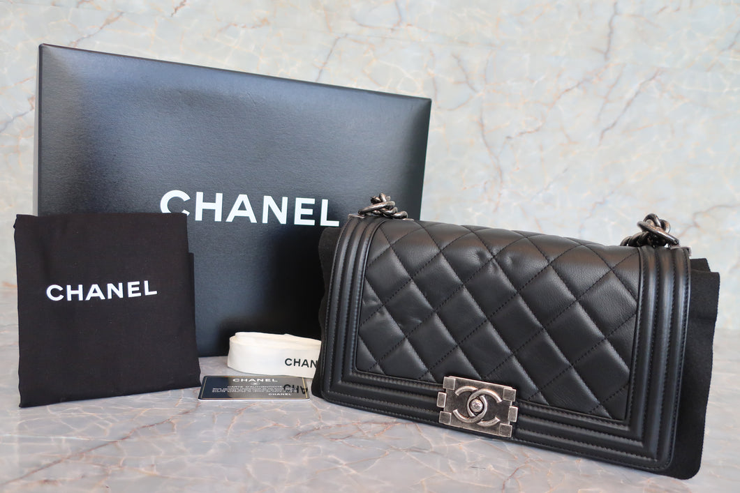 CHANEL/シャネル ボーイシャネル チェーンショルダーバッグ ラムスキン ブラック/シルバー金具 ショルダーバッグ 600120162