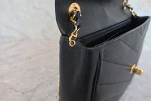 画像をギャラリービューアに読み込む, CHANEL/シャネル Vステッチチェーンショルダーバッグ キャビアスキン ブラック/ゴールド金具 ショルダーバッグ 800030196